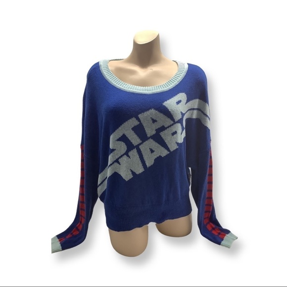 Star Wars Size Medium Junior Multi Blue Sweater. Preloved. - Picture 2 of 5